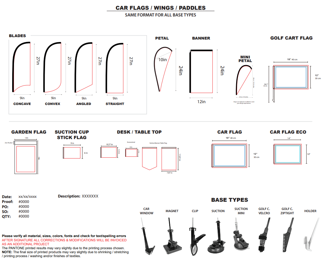 Car Flag | Mini Wing Flag | Teardrop Flagg