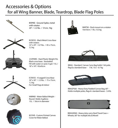 Hardware for Blade, Feather, T-Flag, Pinpoint